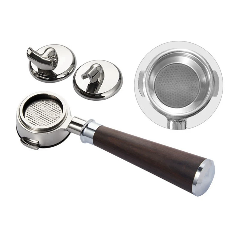 

58MM Stainless Steel Coffee Machine Handle Bottomless Portafilter 3In1 Universal Wooden E61 Espresso Coffee Tools