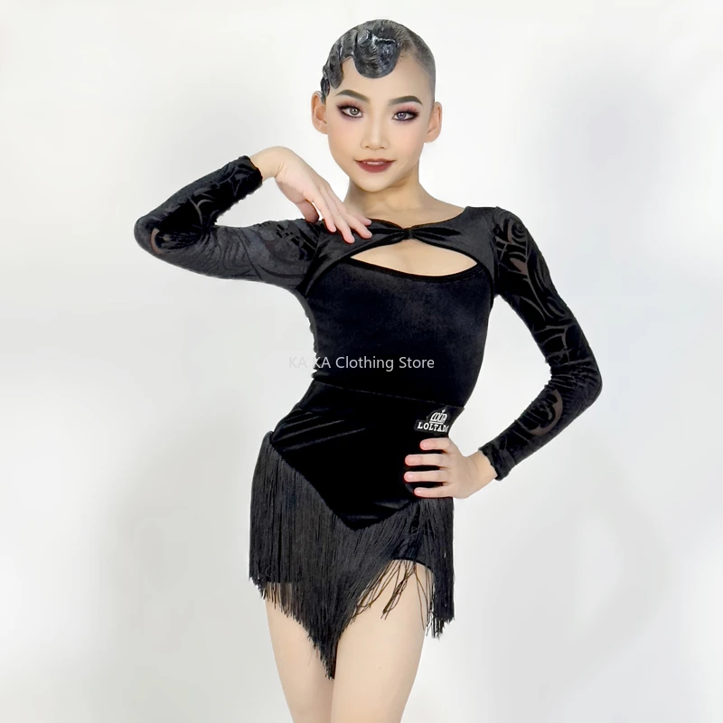 Бахрома танго искусственное платье для девочек одежда латиноамериканских