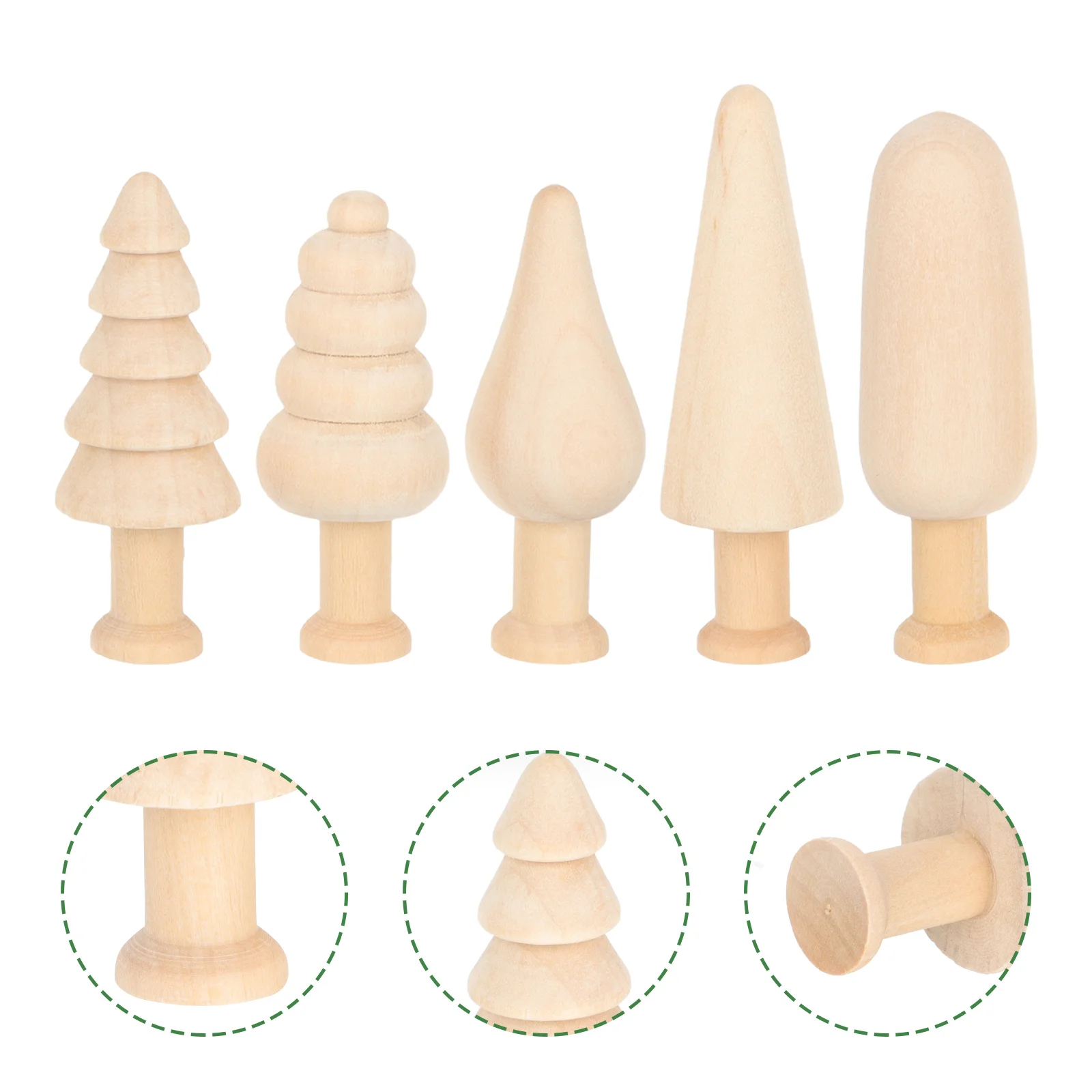 

10 Pcs Decorations Home Small Wooden Mushroom Crafts 7.5x2.5cm Lotus Tree Child