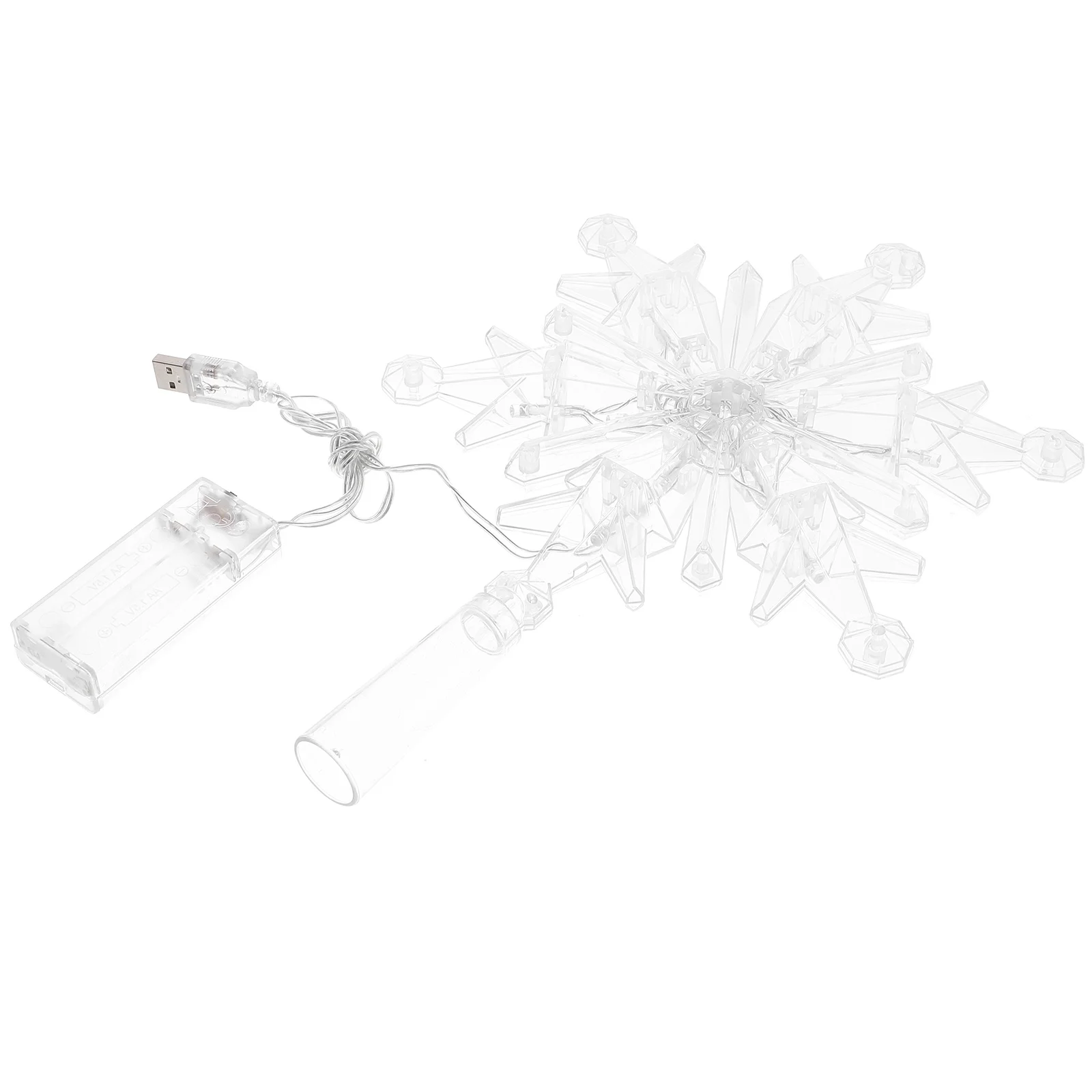 

Christmas Tree Topper Lights Snowflake Projector Sliver Snow Decoration Lighted Treetop Led Decorations