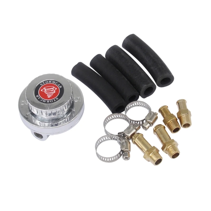 

Adjustable 1-5psi Pressure Regulator Carburetor Carb 8mm 10mm Hose Dropship