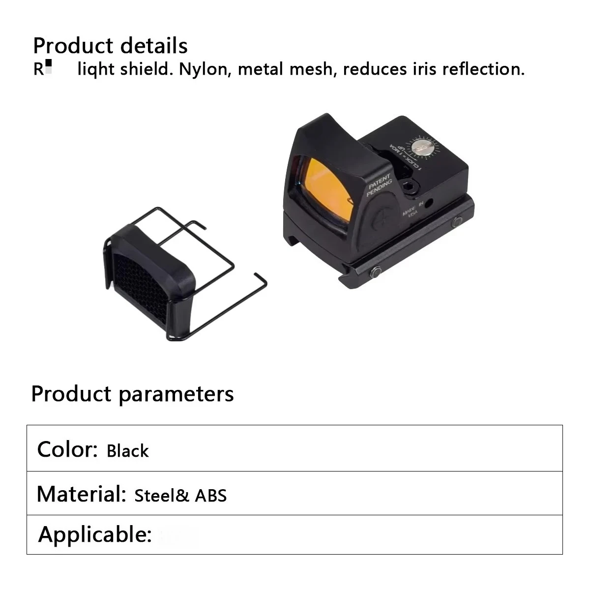 Фото Металлическая сетчатая защитная крышка, крышка для прицела, антибликовое устройство, защитная линза Killflash, сотовая линза для прицела 558, красная точка №5