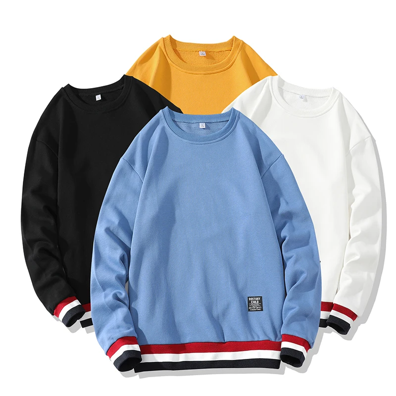 

2022 New Spring Autumn Thickness Pullover Men Man Sweatshirts O-neck Solid Long Sleeve Warm Sweaters Male Clothing Clothes