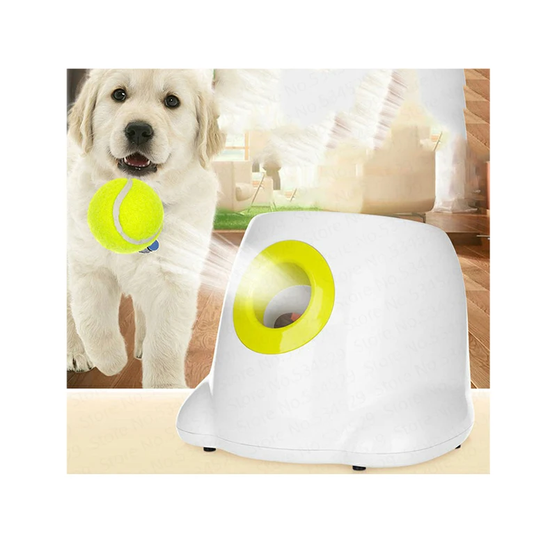 

Automatic Dog Training Toys Throwing Ball Machine Pet Food Feeder Interactive Fetch Tennis Ball Launcher Toy Color Box