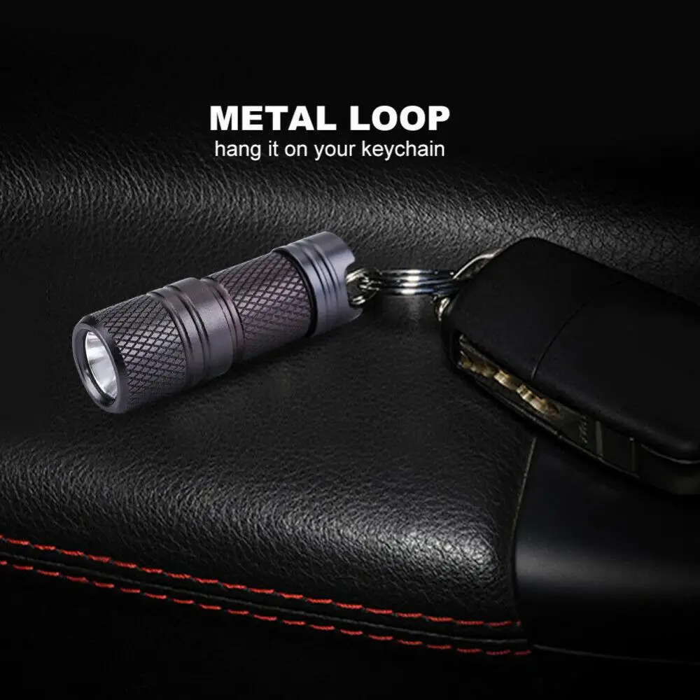 

Outdoor Mini Portable Keychain USB Rechargeable LED Flashlight Torch Lamp Light