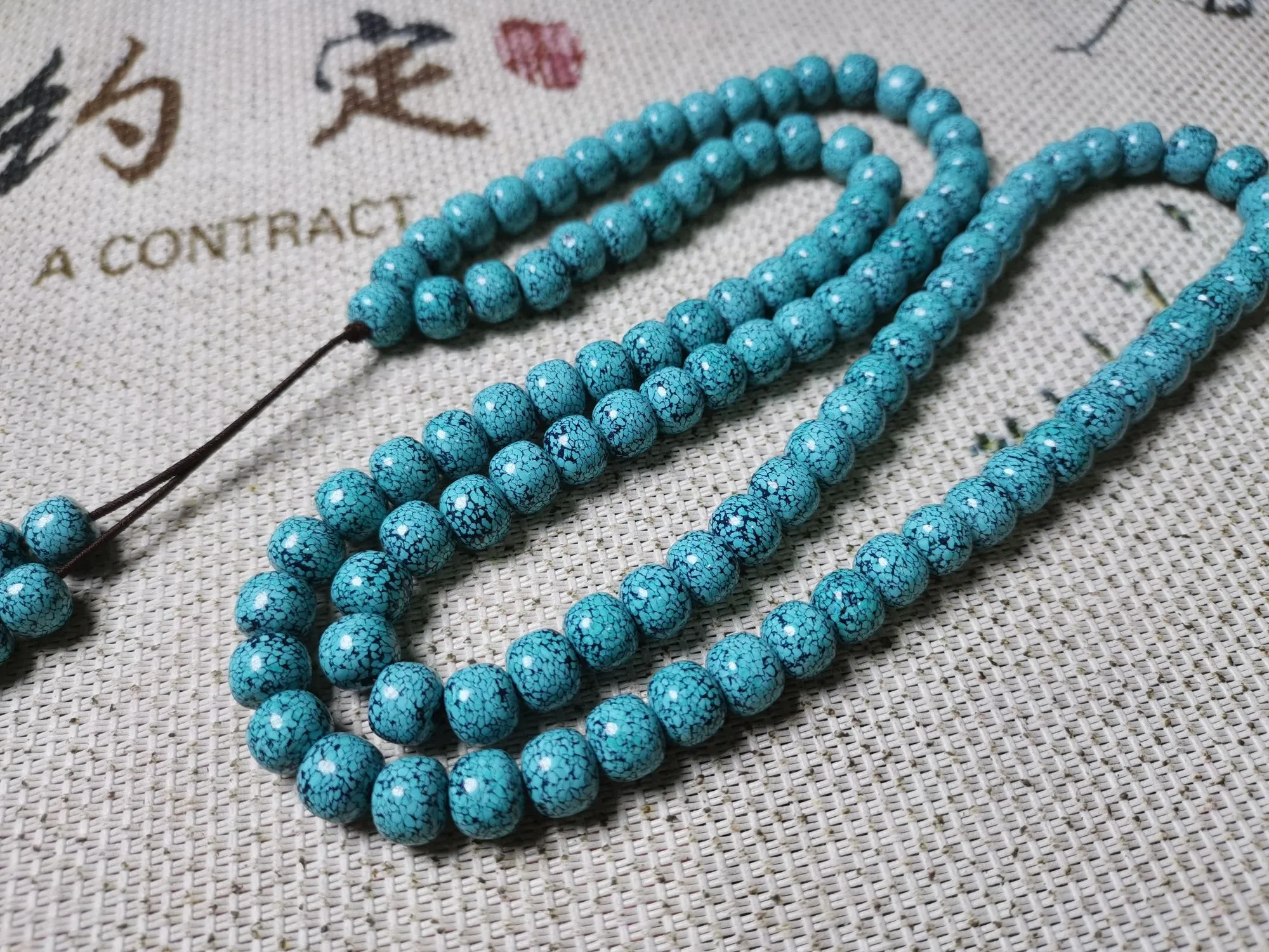

6*8mm 108 Bead Mala Turquoise Bracelet Men Women Fine Jewelry Genuine Natural Turquoise Buddha Beads Bracelets Gemstone Bangles
