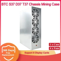 mining gpu case chassis bitcoin btc s37 d37 t37 eth ethereum miner cabinet with 4 fan support 8 graphics card gpu motherboard