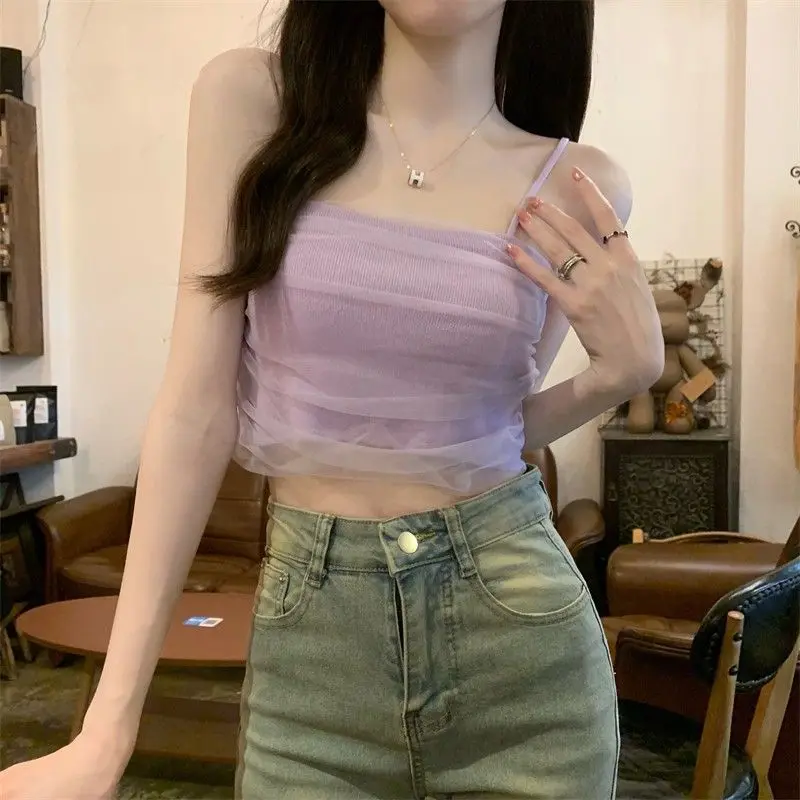 Милая острая Женская французская комбинированная фиолетовая сетчатая