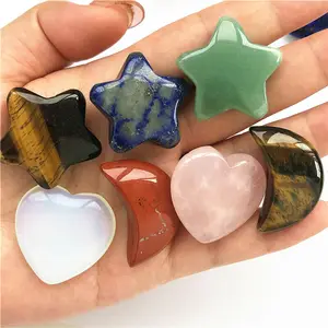 1 шт. Натуральная красная яшма, кристаллы кварца из родонита алабастера, камень в форме звезды и Луны, лечебный драгоценный камень, камни на удачу, изготовление ювелирных изделий