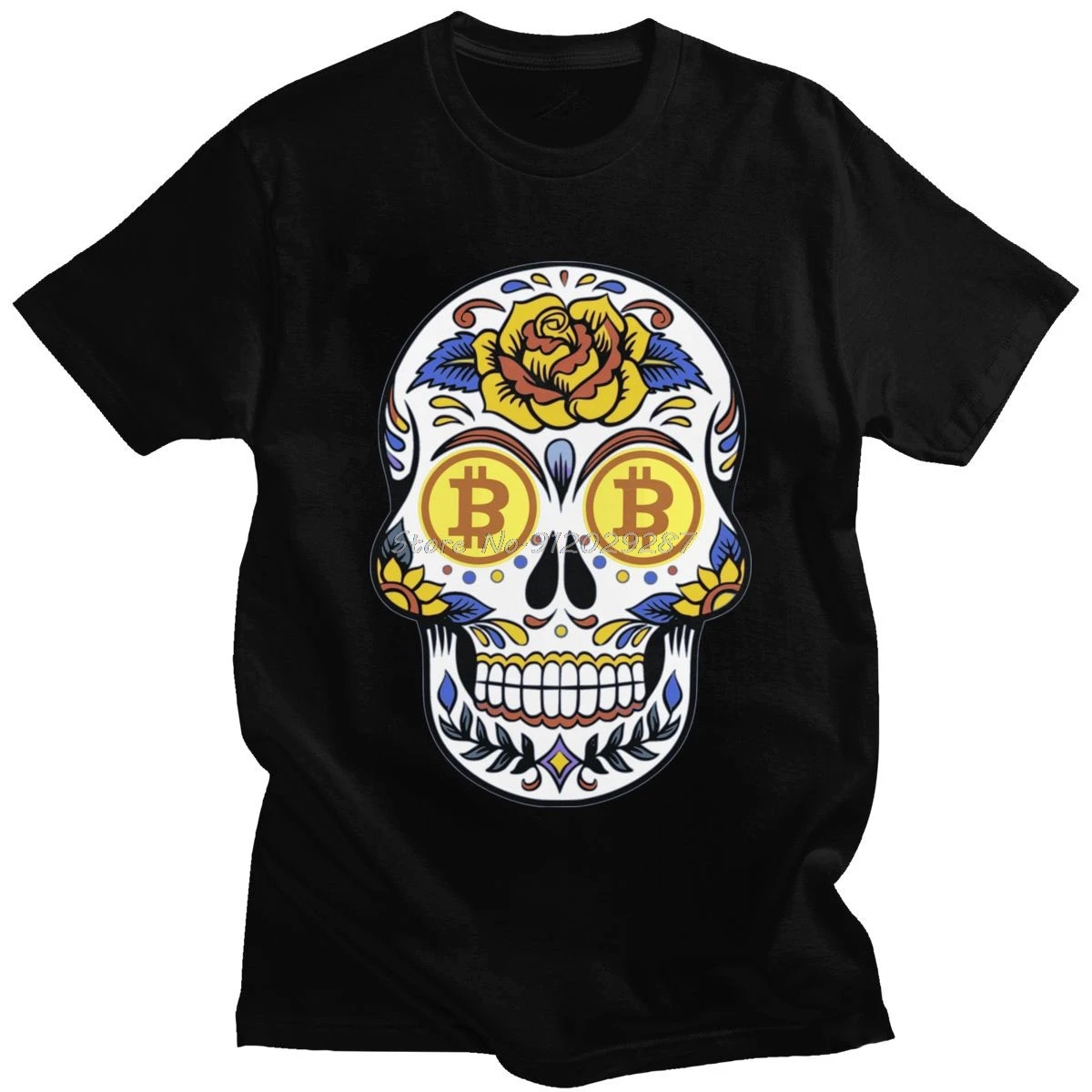 Купи Streetwear Mens Bitcoin Crypto T Shirt Cotton Tshirt Printed Btc T-shirt Cryptocurrency Skull Tees Tops Oversized Streetwear за 281 рублей в магазине AliExpress