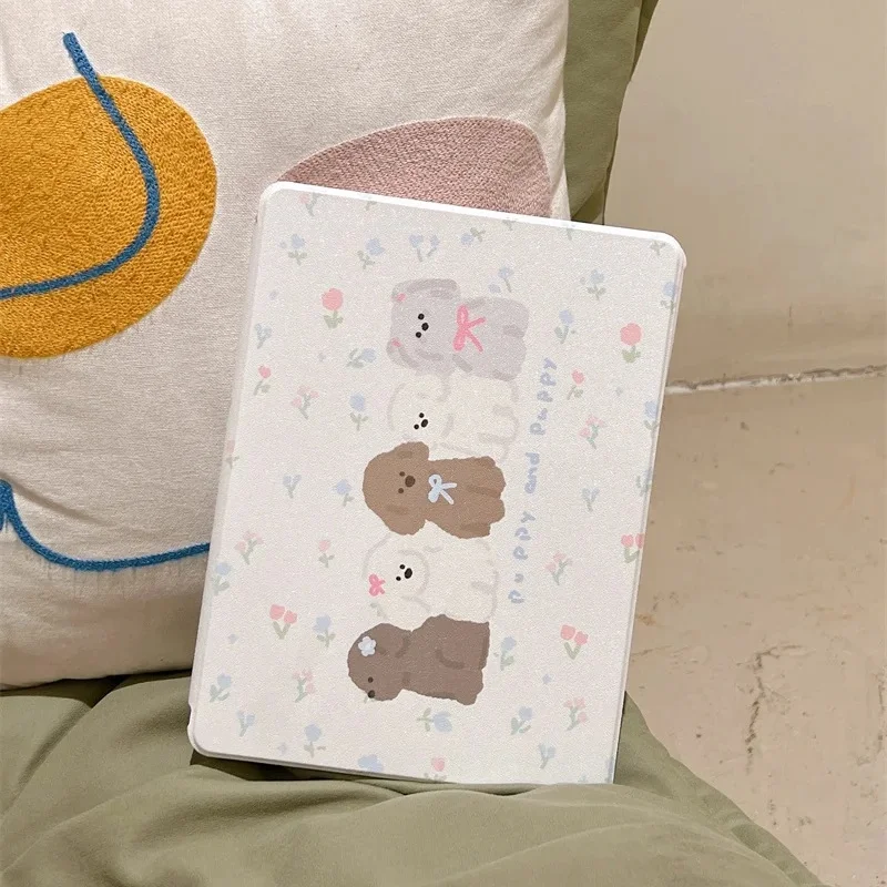 Защитный чехол со слотом для ручки iPad Flower Cartoon Dog подходит 12 9 &quot11&quot 10 2 &quot 5&quot Mini 6