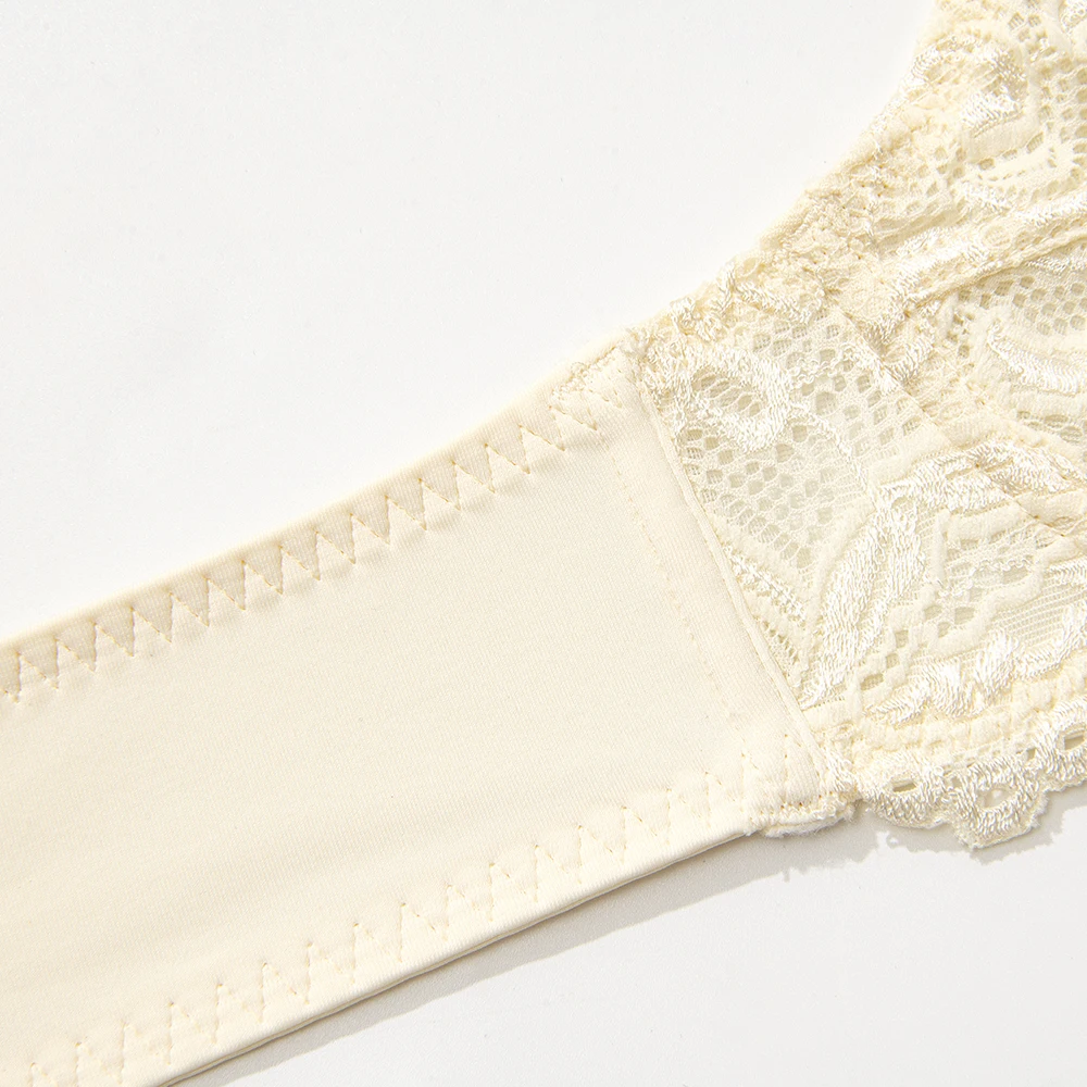 Wingslove Sexy​ Lingerie Women Minimizer Bras Plus Size Lace Full Coverage See Through Underwire Unlined Underwear Cup B C D E F