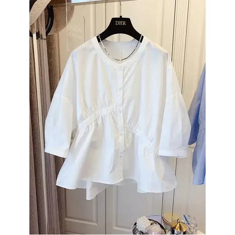 Новая повседневная свободная кукольная рубашка Overiszed корейские шикарные блузки