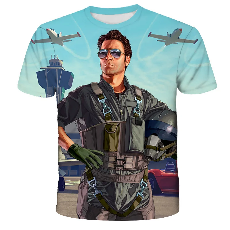 Футболка Grand Theft Auto Games GTA 5 для мальчиков летняя мужская футболка с 3D-принтом GTA5