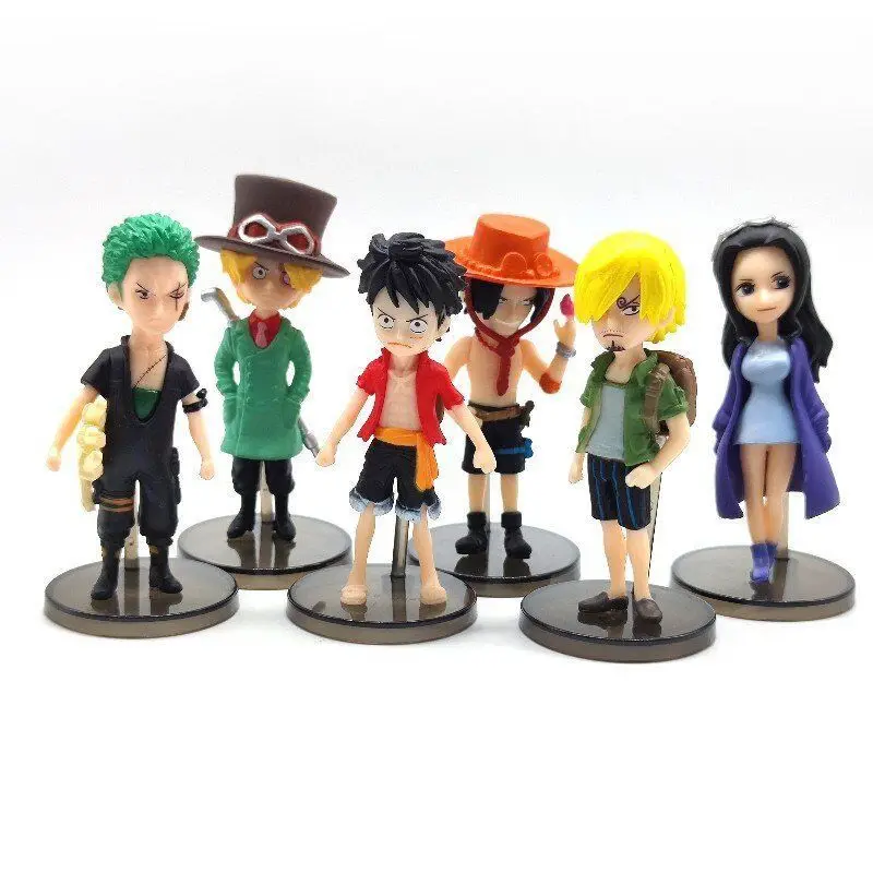 

6Pcs/set 9cm Anime One Piece Figure Mini Luffy Sanji Boa Hancock Ace Roronoa Zoro PVC Action Figure Collectible Model Toys
