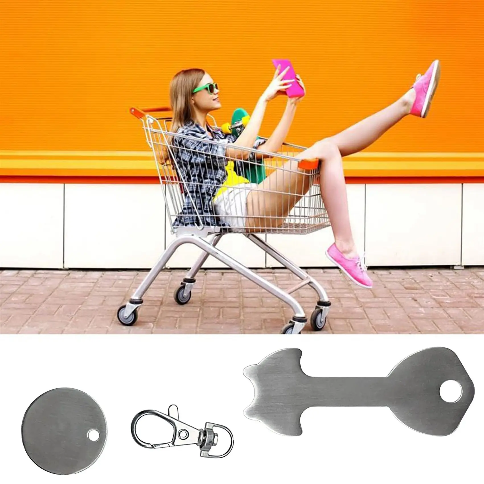 Удалитель покупок из нержавеющей стали-Съемная тележка для жетон-ключ-чип