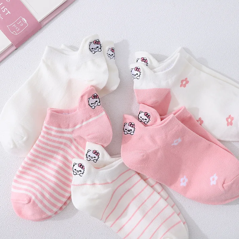 5 парт/Лот повседневные женские носки милые до щиколотки с вышивкой в виде