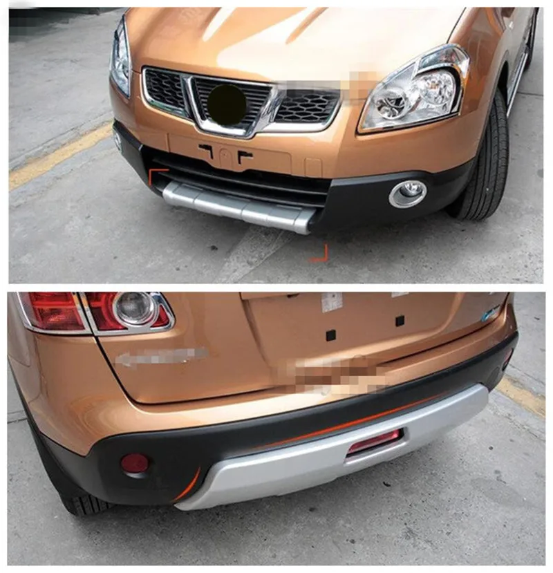 

Автомобильные чехлы для Nissan Qashqai J10 2007-2015 2007-2015 ABS передний задний бампер противоскользящая защита защитная пластина автомобильный Стайлинг