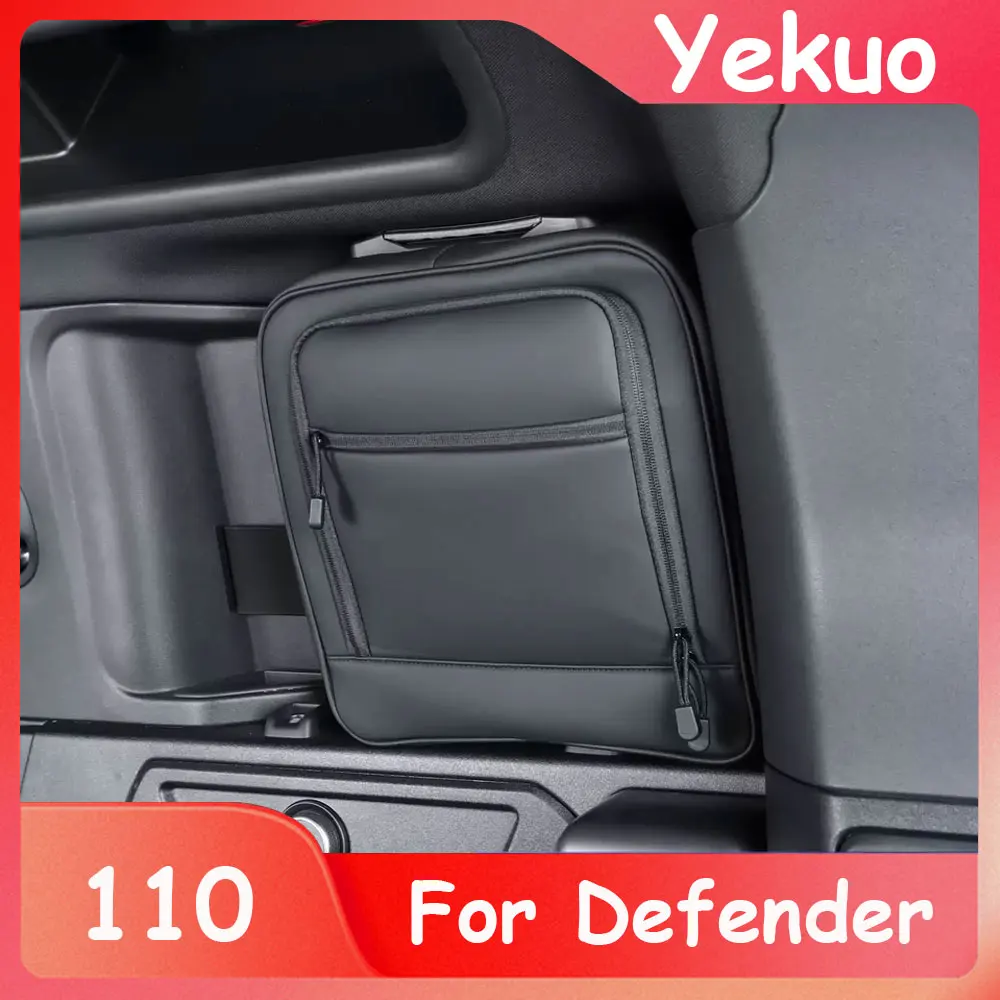 Фото Для Land Rover Defender 90/110/130 (2020-2026) — Черная кожаная сумка-органайзер/ящик для инструментов в задний отсек, автомобильные запчасти для интерьера №2