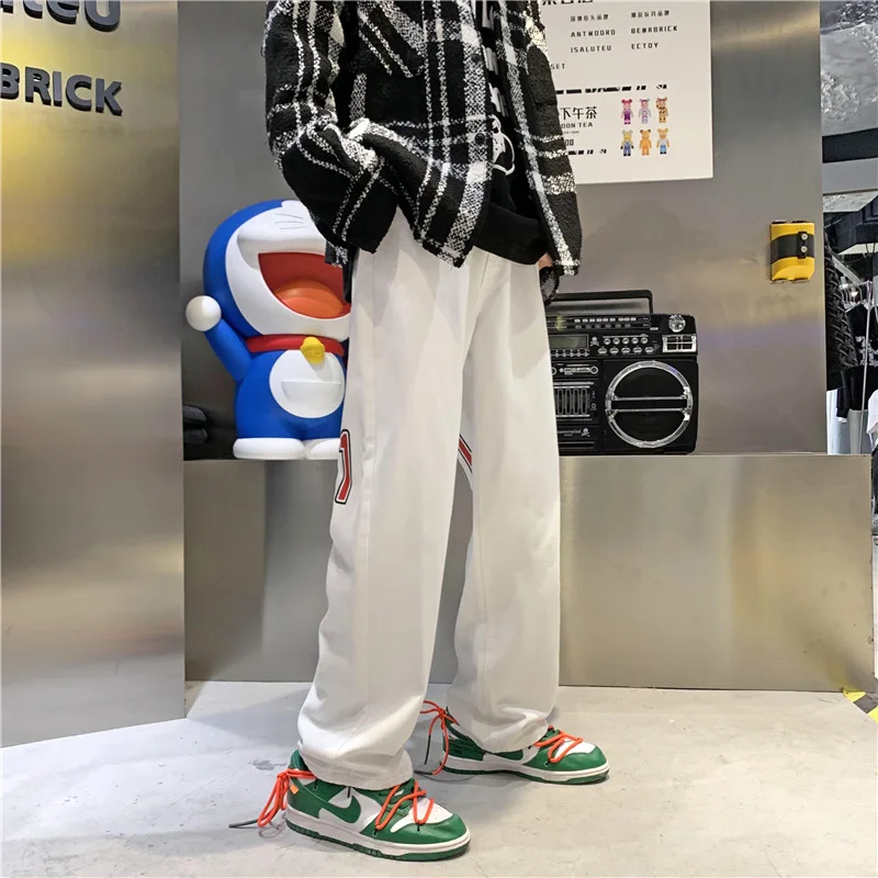 Four Seasons Men's Jeans Digital Printing Straight Casual Pants Fashion Street Y2k Men Jeans Trend Streetwear Men's Ins Hot Sale