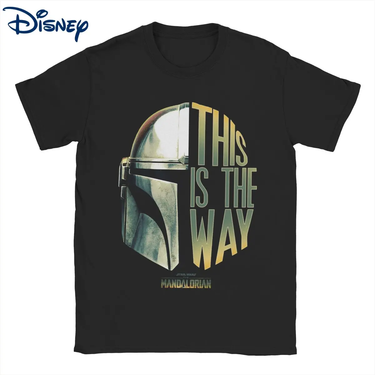 

The Mandalorian This Is The Way Helmet Vintage Men's T Shirt Funny Tee Shirt Disney T-Shirt Pure Cotton Gift Idea Clothes