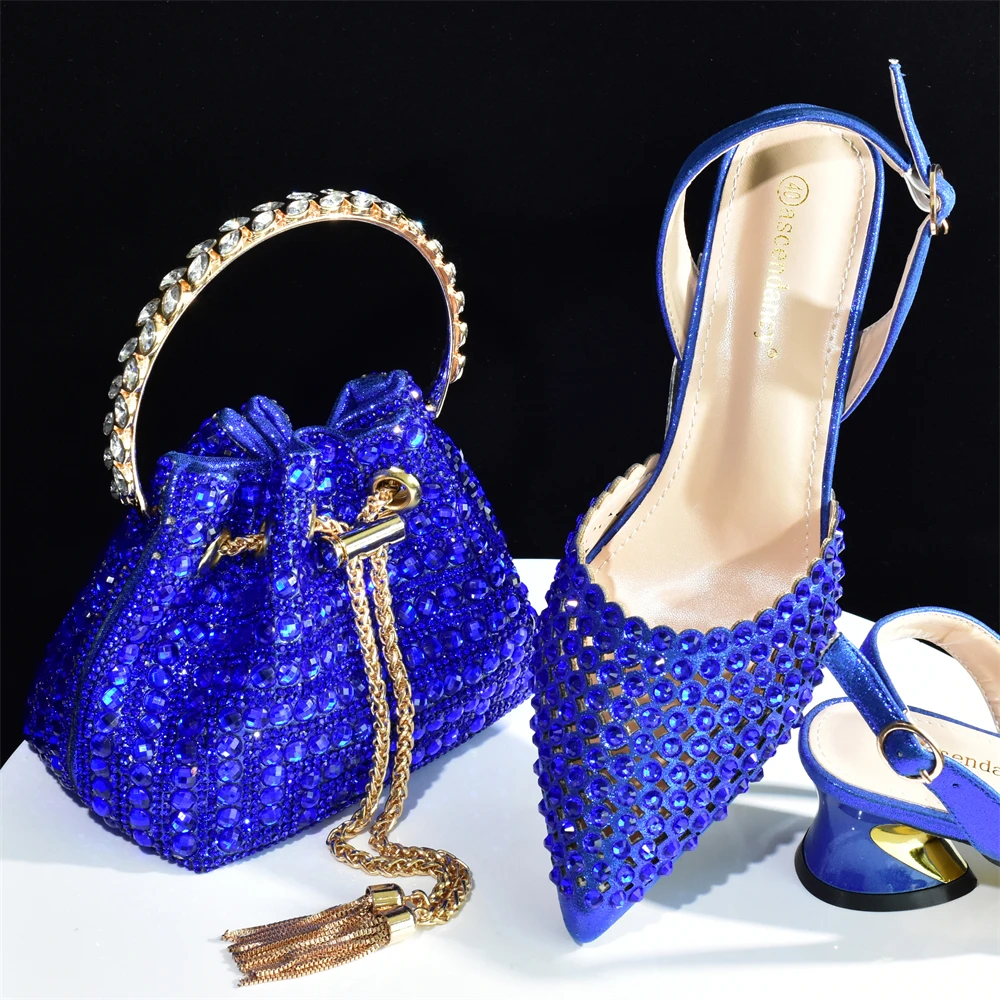 Doershow красивые итальянские комплекты обуви и сумок для вечеринки с камнями