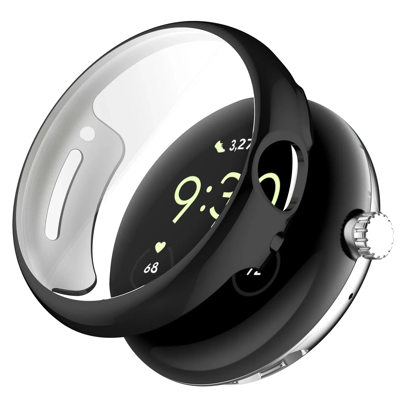 Фото Чехол класса с покрытием для Google Pixel Watch 3 2 1, закаленное стекло, защитная пленка для экрана с полным покрытием, чехол для умных часов Pixel Watch №4