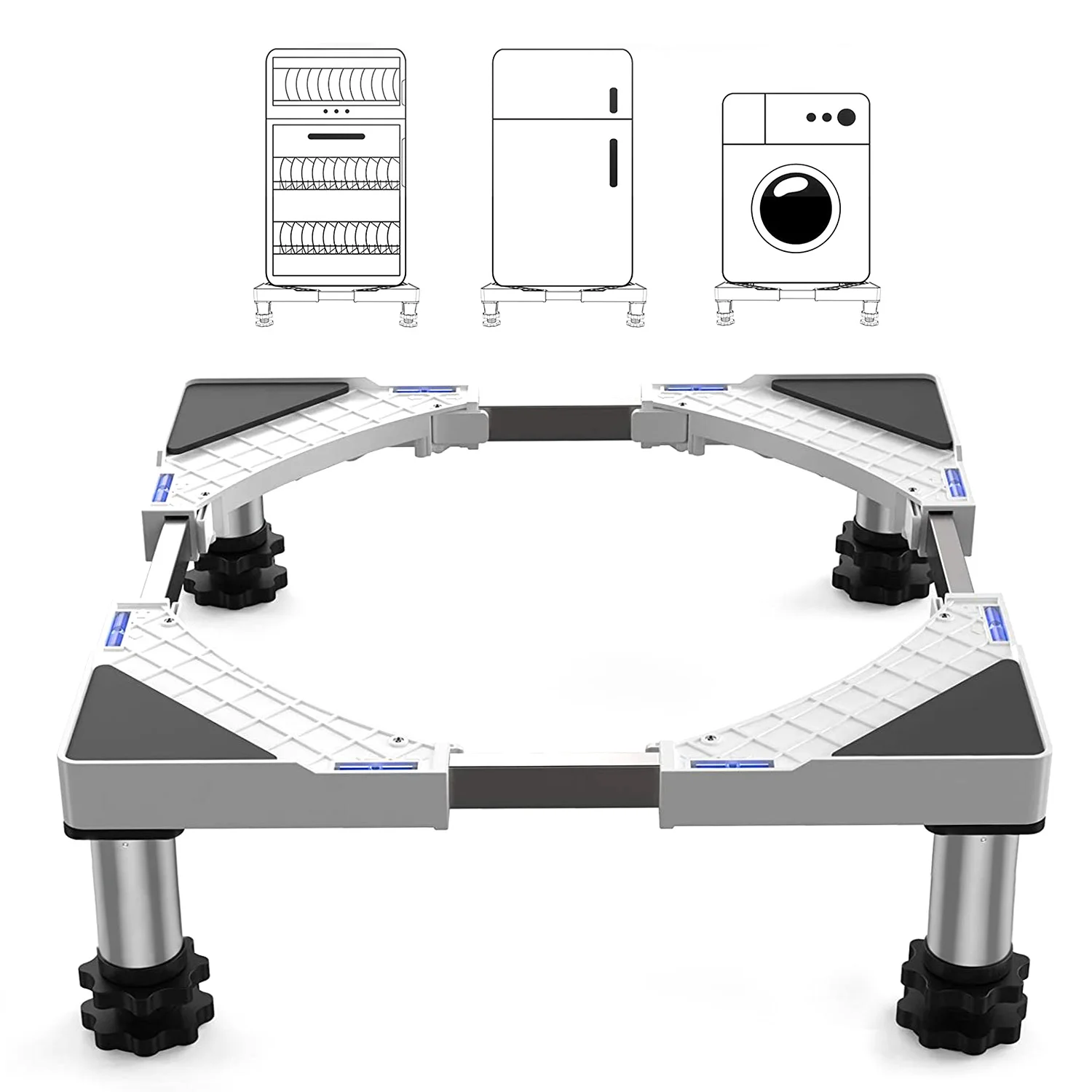 

Washing Machine 43cm-57cm Machine Tube 350kg Stand Dryer Base Wheels With 4 And Adjustable Square Load Refrigerator Washing