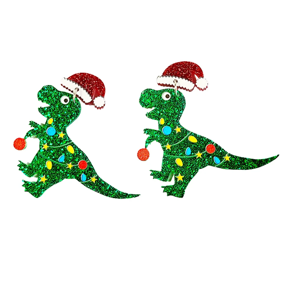 

1 Pair Adorable Christmas Earrings Jewelry Christmas Dinosaur Drop Earrings