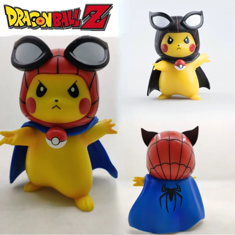 

Pokemon 10cm Pikachu Cosplay Avengers Spiderman PVC Pocket Monster Anime Figures Dolls Model Collection Toys Kids Gifts