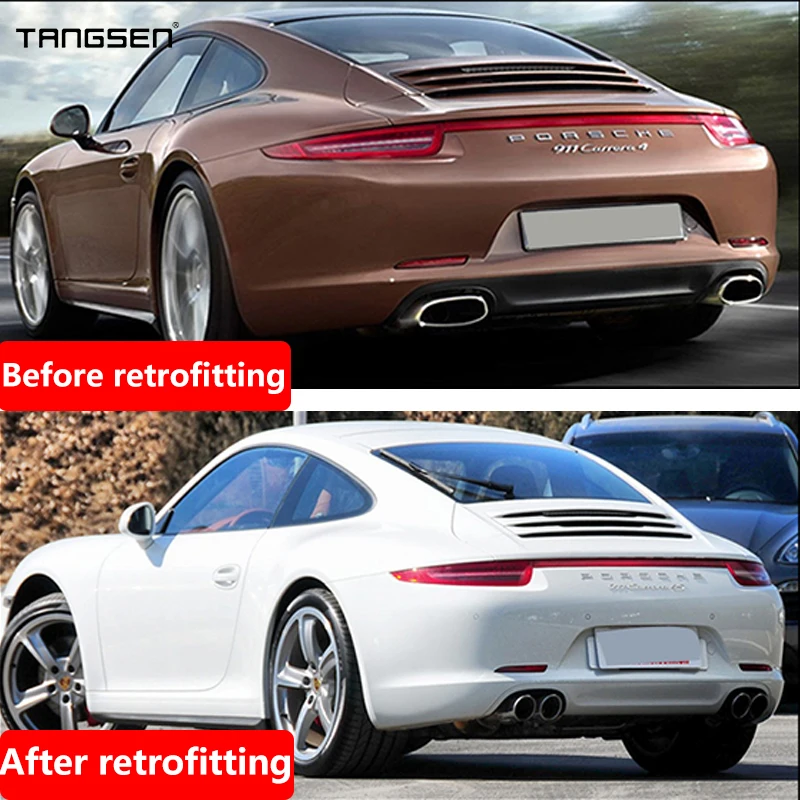 Для Porsche 911 2013-2019 гг. выхлопная труба с квадратным ртом модернизация круглый рот
