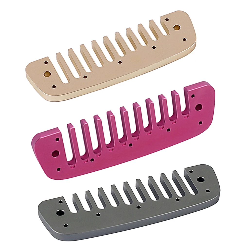 

Harmonica Comb Aluminum Alloy Multicolored Instrument Accessory Chromatic Scale Harp for Beginners Organ Reed Plate Yellow