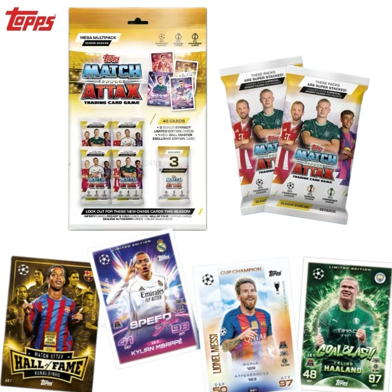 Фото Коллекционные футбольные карточки Topps Match Attax UCC серии UEFA Champions League 2025-26: Мега-многопакет, коллекция звездных карт, подарки для фанатов №1
