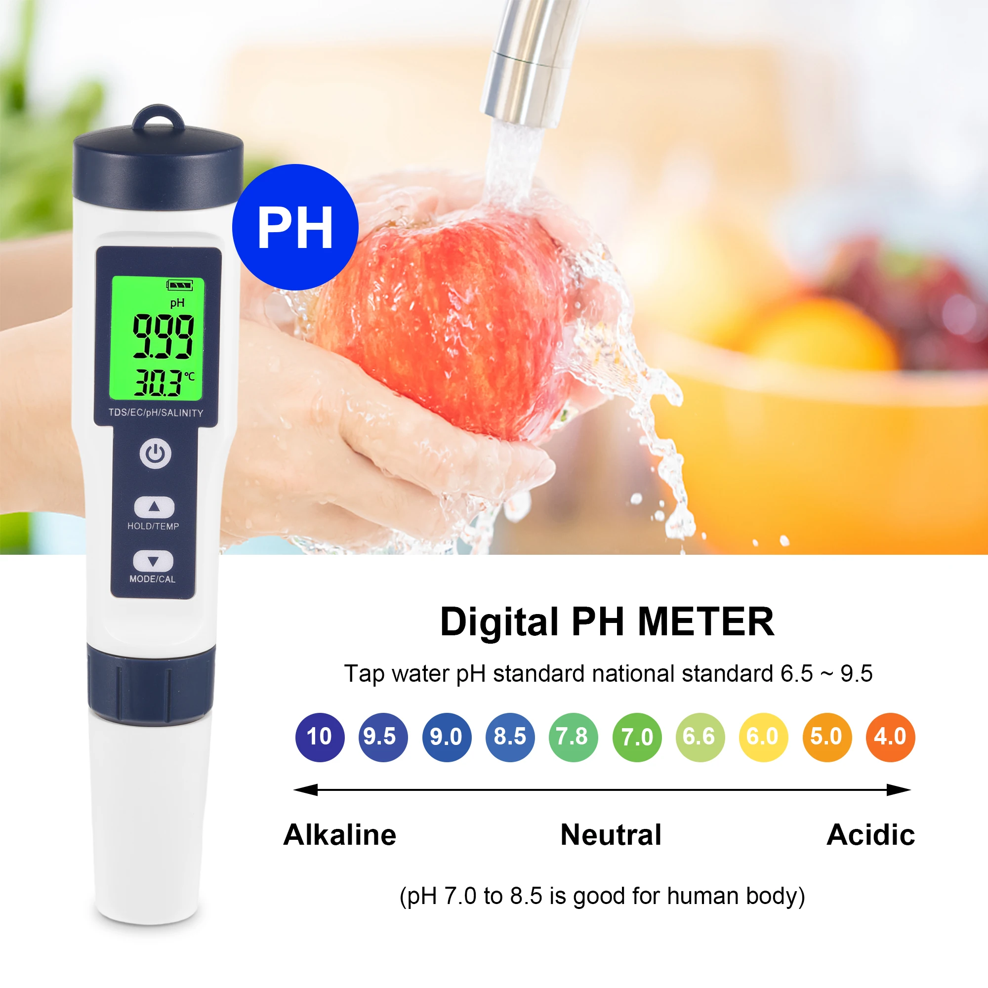 

White Durable And Flexible ORP Water Tester For Pool And Aquarium - Real-time Monitoring Automatic Compact Meter Digital