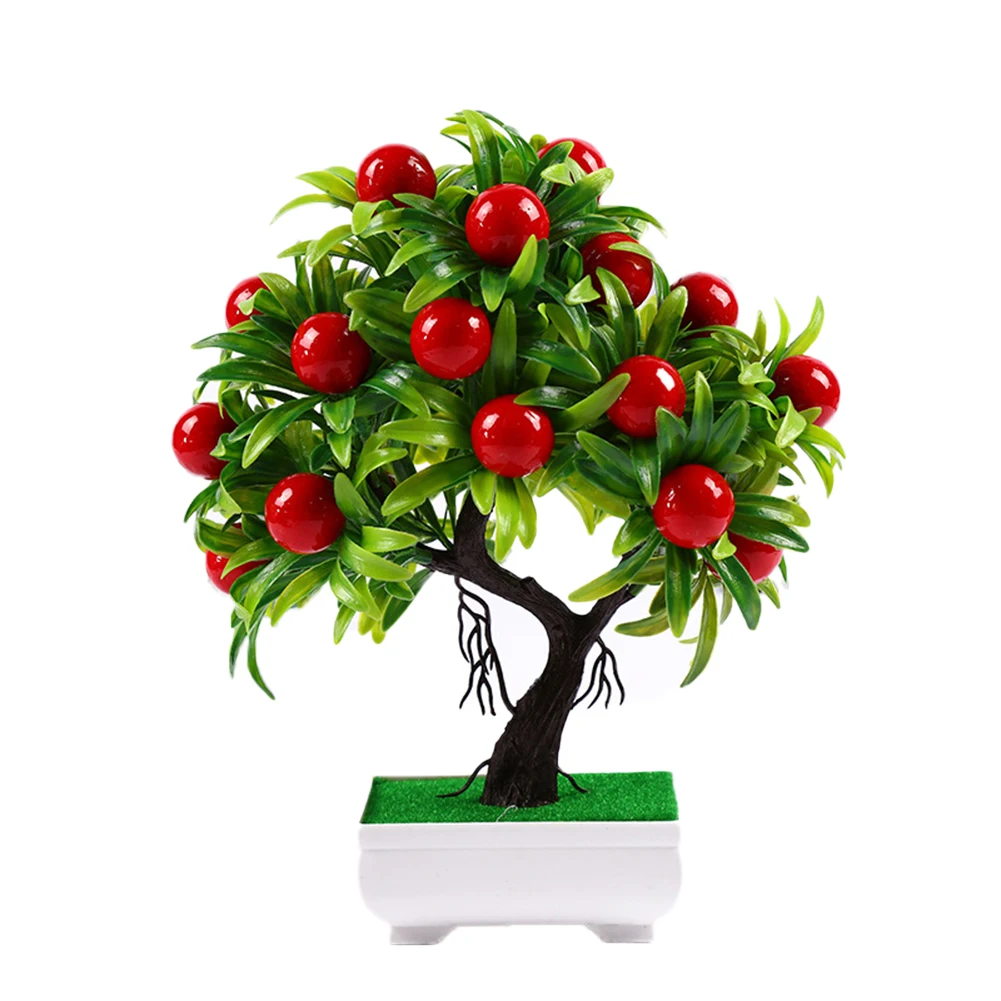 

Plant Living Room Garden Artificial Mini Fruit Tree Pot Bonsai Desk Office Decor
