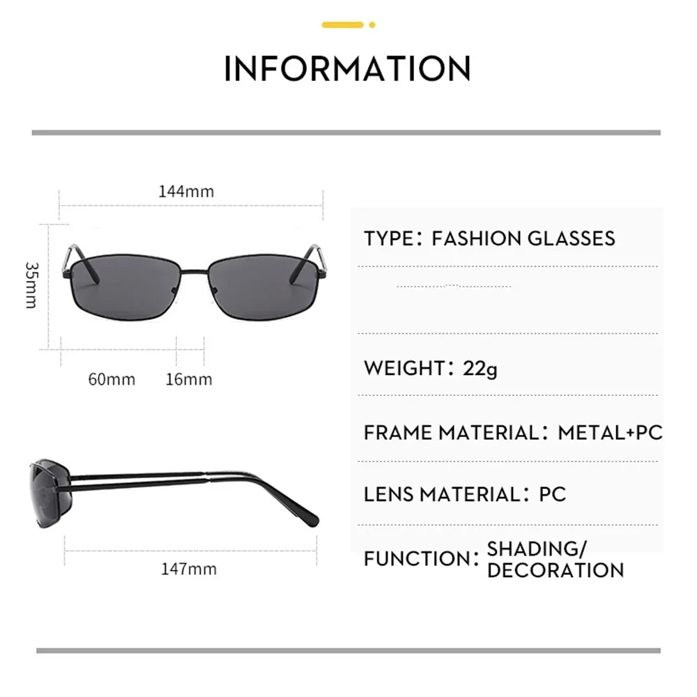 JNPCXI Ретро Y2K солнцезащитные очки без оправы в стиле панк женские модные