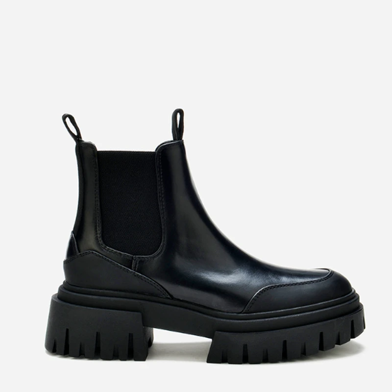 

2022 Autumn Classics Genuine Leather Ankle Boots Platform Women Round Toe Short Boot Shoes Handmade Chunky Heel Chelsea Boots