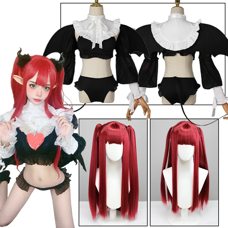 

Rizu Kyun Cosplay Anime My Dress Up Darling Kitagawa Marin Cosplay Sexy Little Devil Get Uniform Wig Suit Halloween Women.