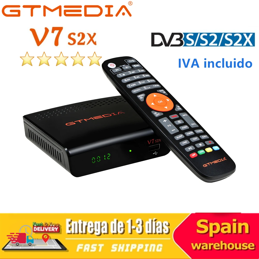

GTmedia V7 S2X Satellite Receiver DVB-S/S2 Digital TV Receptor H.265 Freesat v7s2x Upgraded by GTmedia V7S HD No app USB WiFi