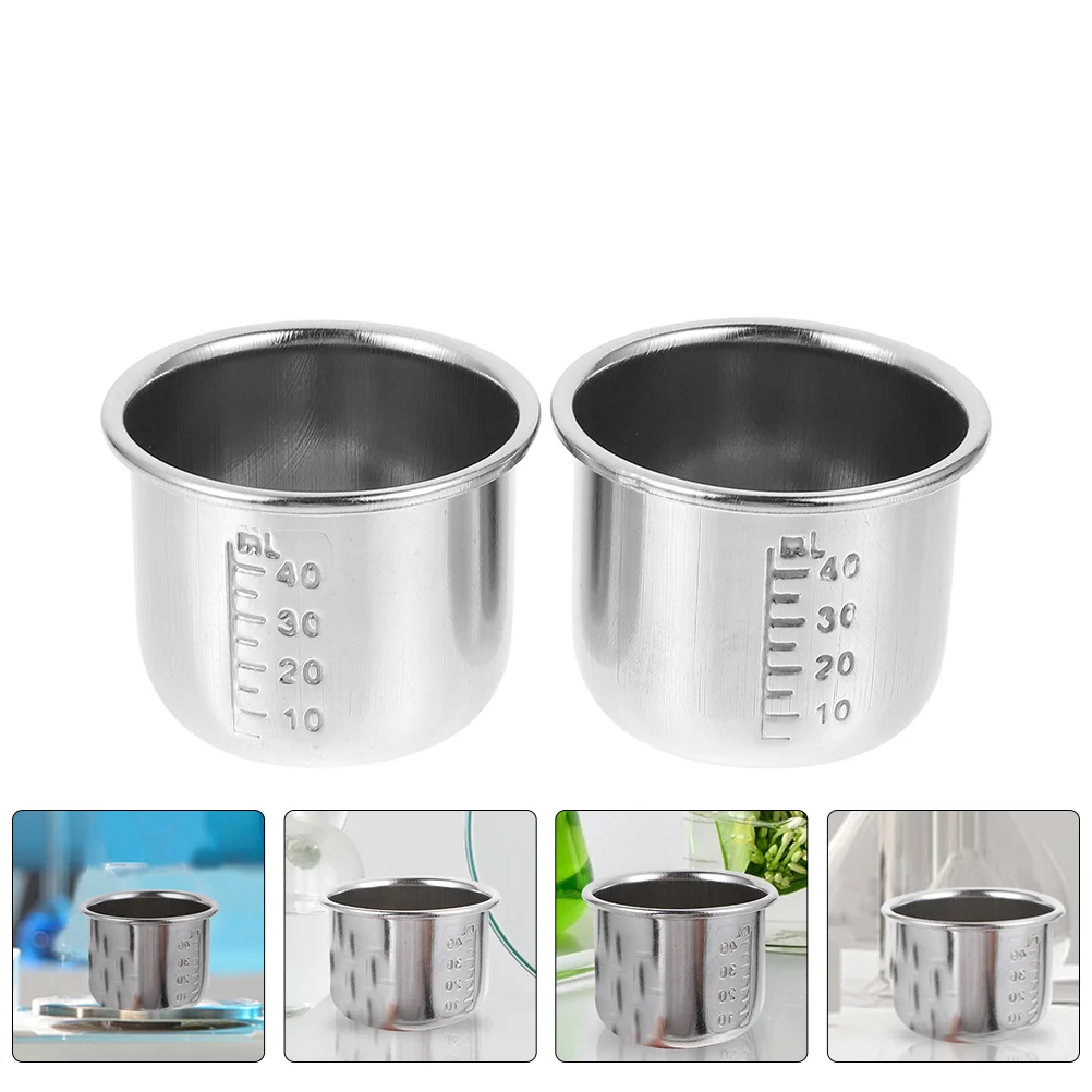 

2pcs Stainless Steel Measuring Cups Measuring Cups Scale Cups (Silver)