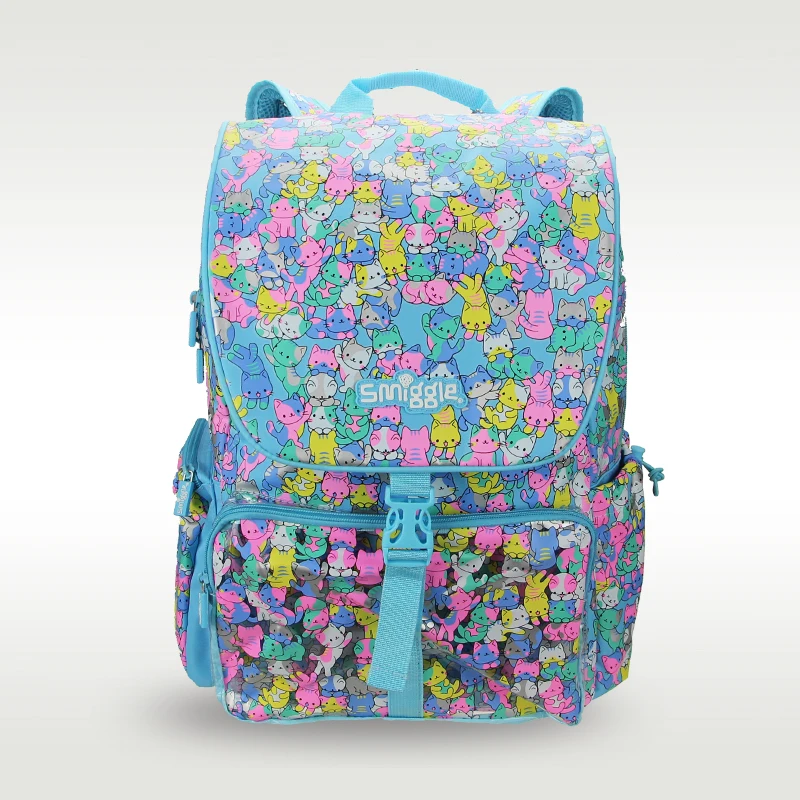 

Австралийская оригинальная детская школьная сумка Smiggle, рюкзак на плечо для девочек, небесно-голубой, милый, кавайный, большой вместимости, 18 дюймов, 8-15 лет