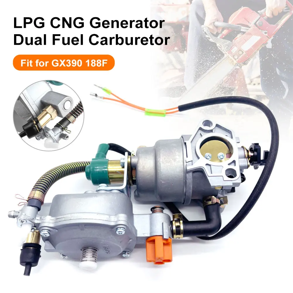 

Mini LPG CNG Generator Dual Fuel Carburetor Fit For GX390 188F Manual Choke Accessories 4.5‑5.5KW High Efficency Carburettor
