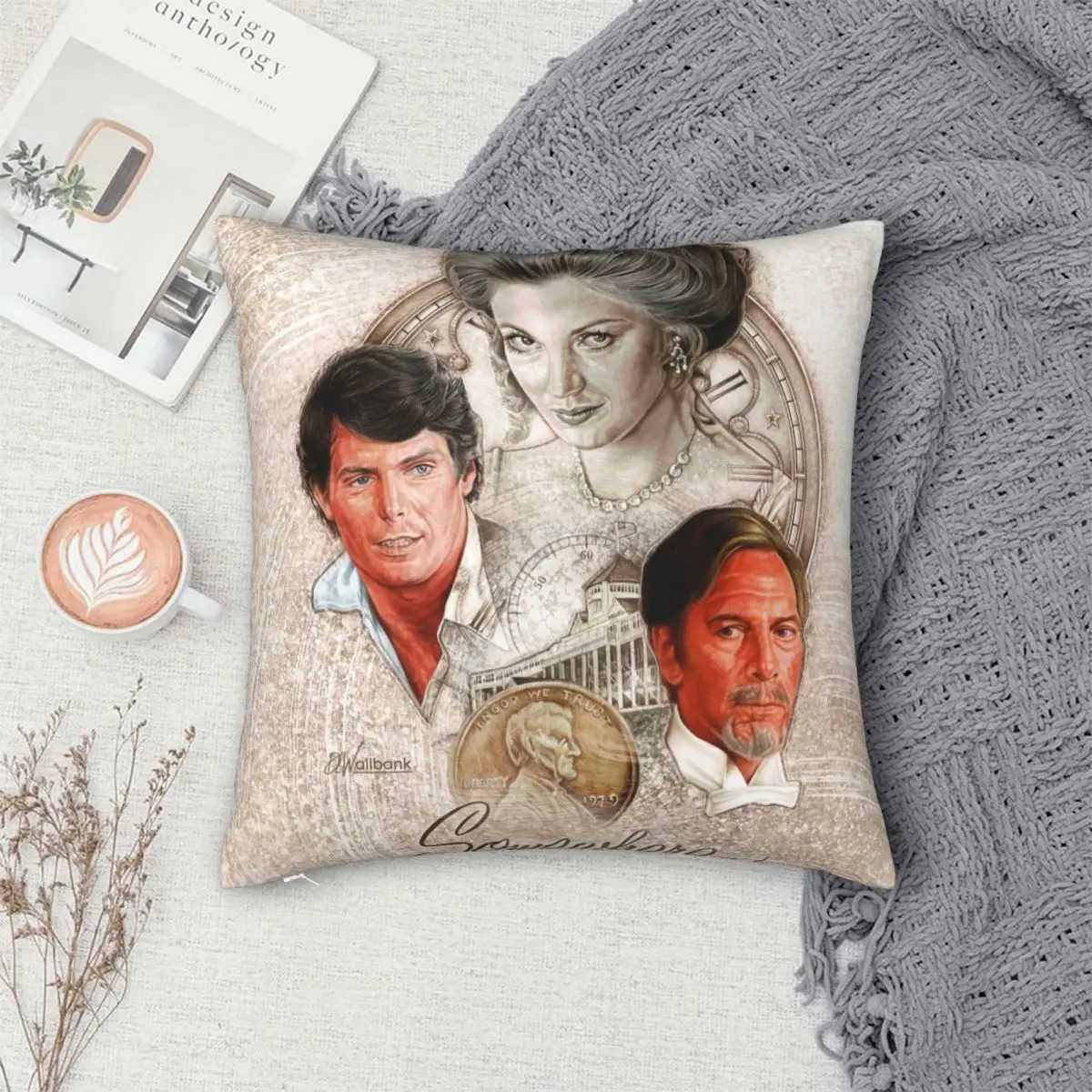 Чехол с квадратной подушкой чехол из полиэстера и льна бархатным узором