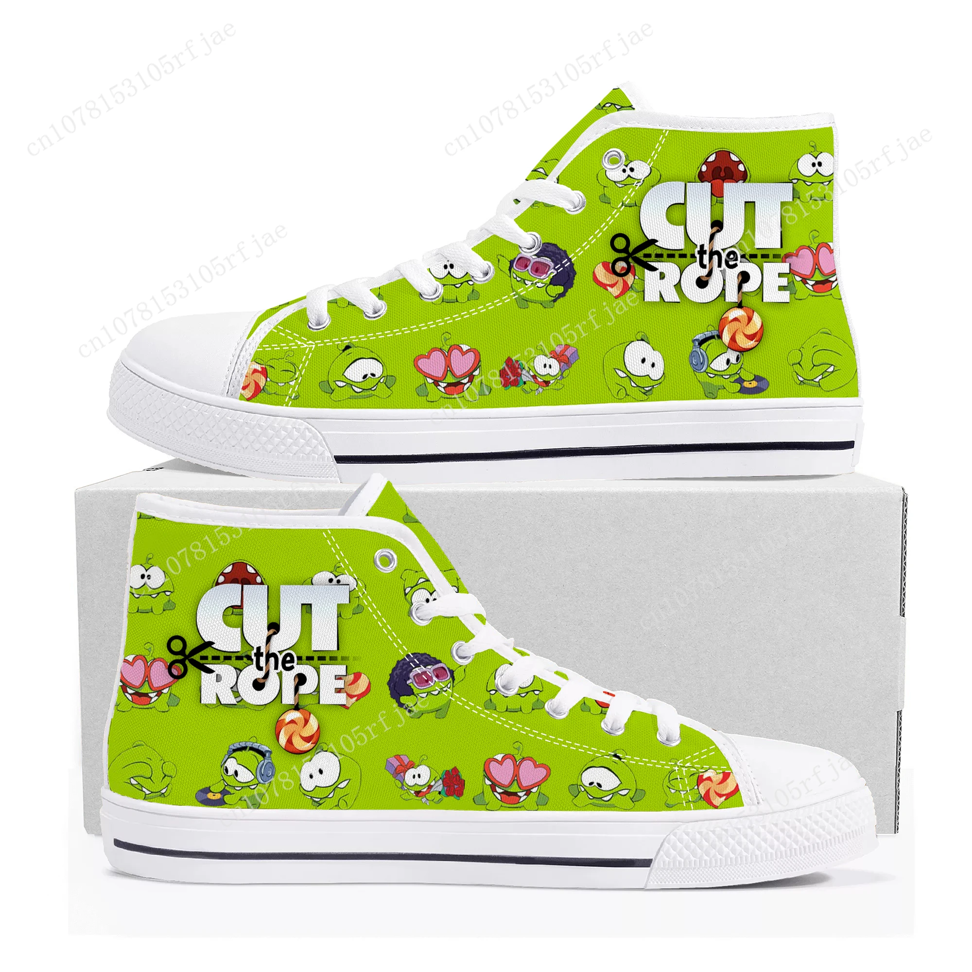 Кроссовки высокие с мультяшным принтом модные холщовые повседневные для мужчин