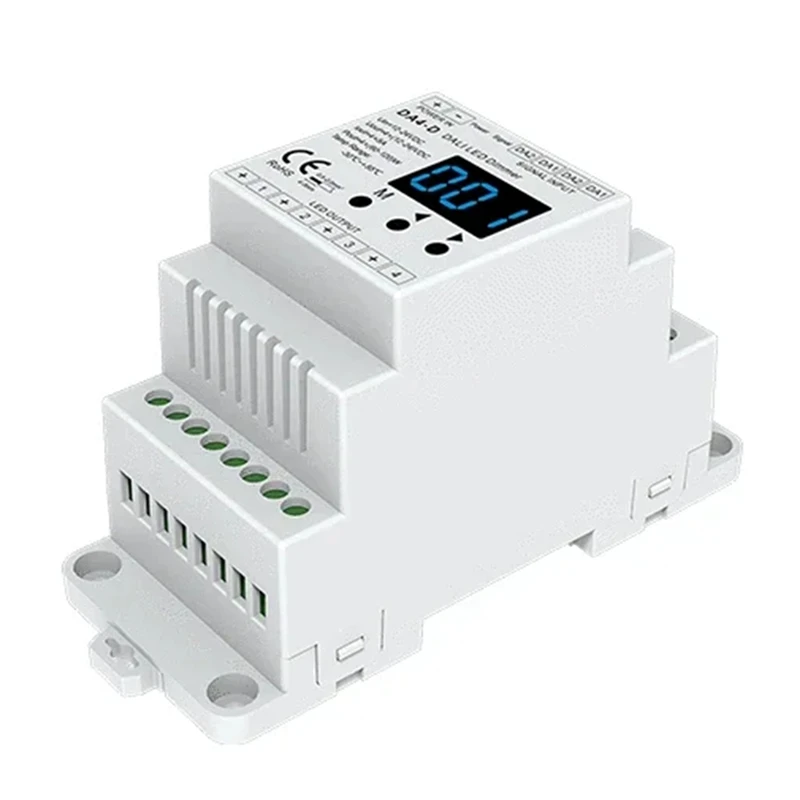 Диммер CV 12–24 В постоянного тока DA4-D (Din Rail) (DT6) 4Chx5a PMW Диммирование 4 X (60–120 Вт