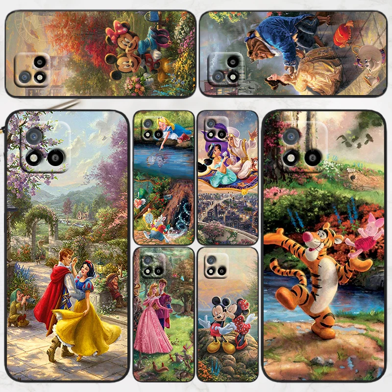 

Disney painting For OPPO Realme Q3S GT Q3 C21Y C20 C21 V15 X7 V3 V5 X50 X3 X2 Q2 C17 C12 C11 Pro 5G Black Phone Case