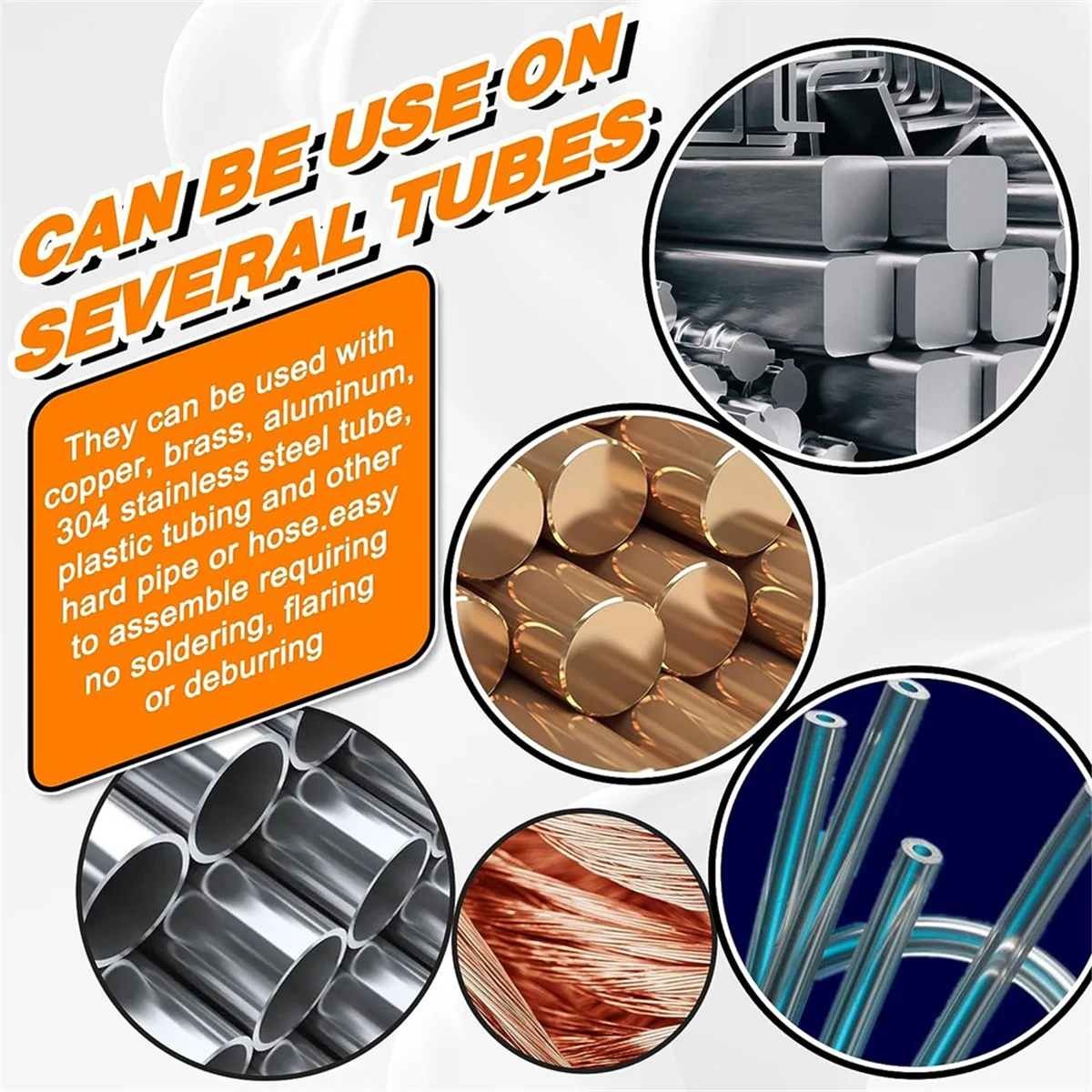 Ассортимент компрессионных фитингов из 180 шт. (1/4 дюйма 3/8 5/16 1/2 дюйма) латунного