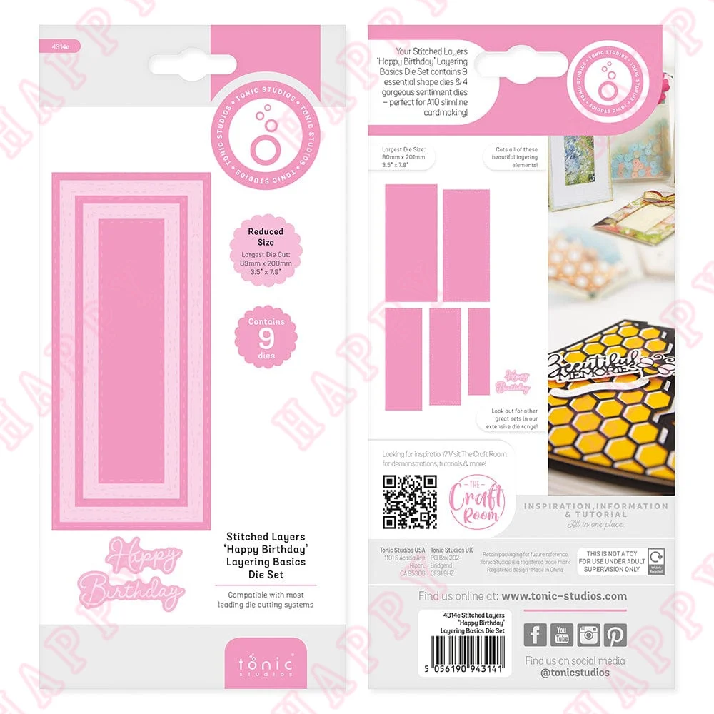 

2022 New 'happy Birthday' Layering Basics Metal Cutting Dies Scrapbook Diary Diy Paper Decoration Embossing Greeting Card Molds