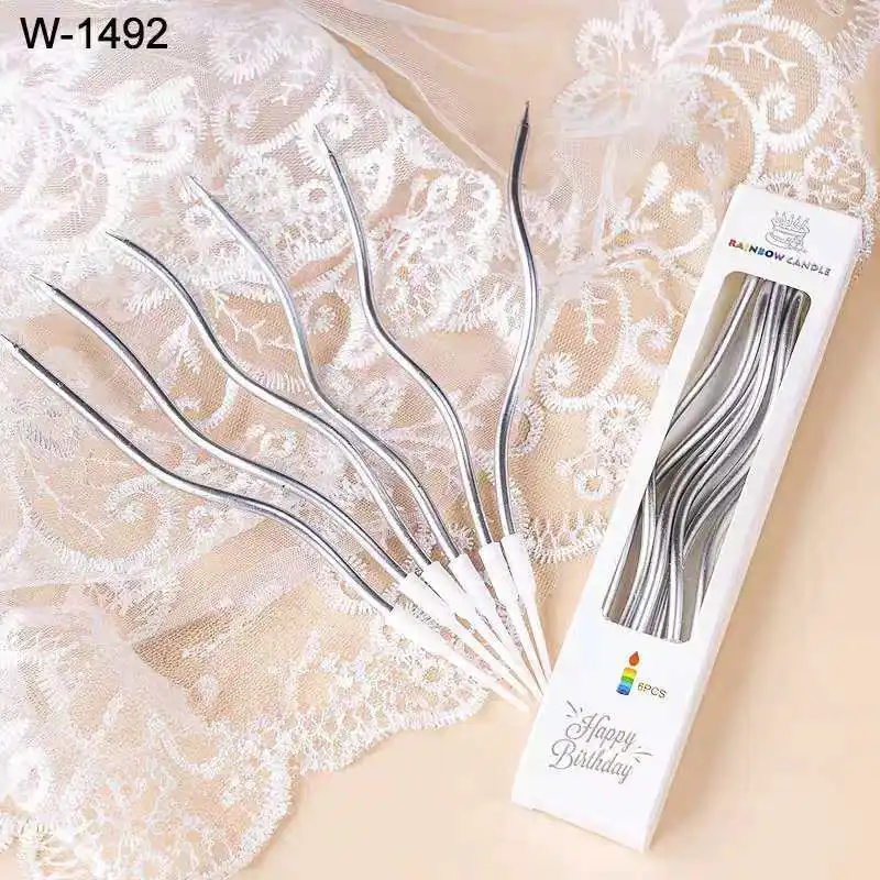 

Золотые фигурные свечи для праздника 6 шт.