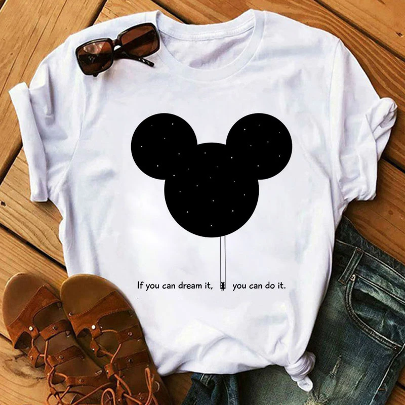 

Mickey Mouse Graphic Printed Women Kawaii T-shirt Female Fashion Short Sleeve Tshirts Girls Disney Cartoon Casual Y2k Top Tee